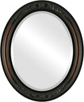 OVALCREST Oval Beveled Wall Mirror for Home Decor - Florence Style - Walnut - 44" x 34"