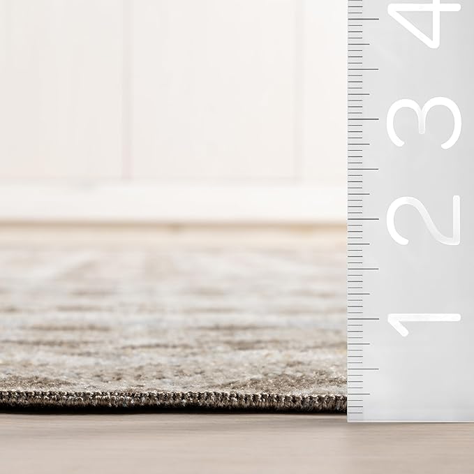nuLOOM Carley Geometric 5x8 Machine Washable Area Rug for Living Room Bedroom Dining Room Kitchen, Beige/Ivory