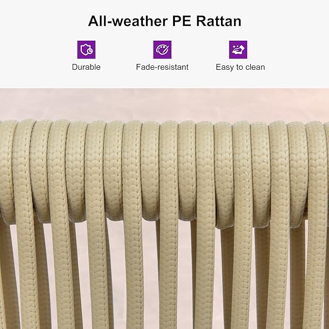 PURPLE LEAF 12 Pieces Patio Dining Set with Outdoor Aluminium Dining Table and Woven Chairs Modern Metal Furniture Cushions Sets for Garden Yard Indoor Decor Kitchen Teak