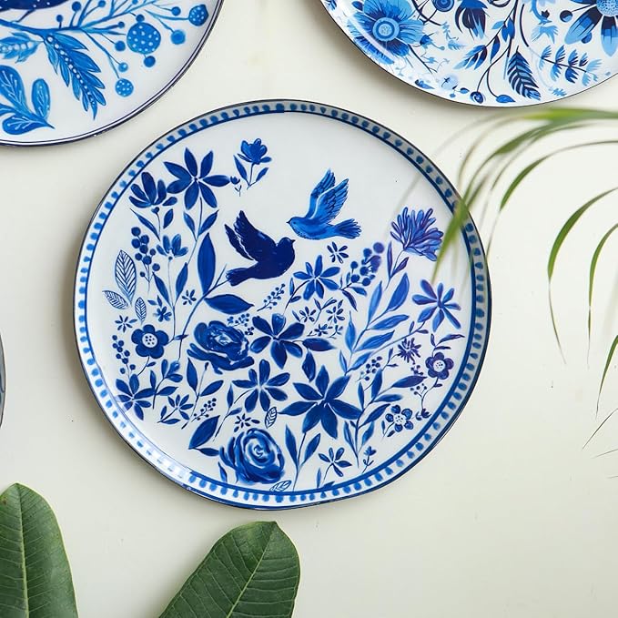 RITUALISTIC Holland Wall Sculpture for Home decorationWall painting for living roomMetal Wall DécorGift items for unisexWall artWall showpieceHome Décor Gift ItemsSet of 9 plates Blue | Christmas gifts