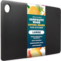 Dishwasher Safe Cutting Boards for Kitchen - Large Composite Wood Cutting Boards - Thin, BPA Free & Eco-Friendly Chopping Board (14.5 x 11.25 Inch, Slate Black)