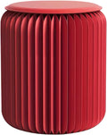 NOONTIDE Folding Stool - 17Inch Home Furniture 660lb Load Capacity Foldable Paper Stool - Eco-Friendly Kraft Paper Honeycomb Design,Foldable to 1.2",Brown Modern Minimalist Stool for Living Room(Red)