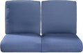 Pop 22x25/22x24 Outdoor Seat Cushions Set of 2 - Comfortable High Back Water-Resistant Patio Wicker Chairs Cushion for Dining Rocker Glider Loveseat Couch Sectional Sofa - Navy Blue/Classic