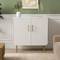 Buffet Cabinet with Storage, Sideboard with 2 Doors, Adjustable Shelf, Fluted Accent Cabinet for Living Room, Modern,White