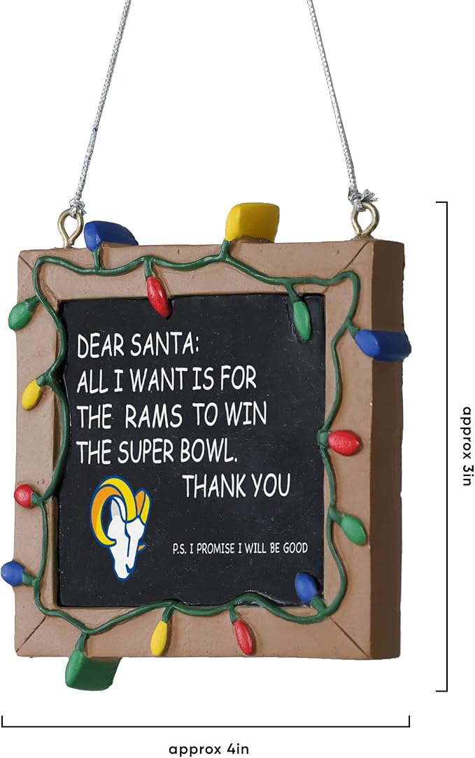 NFL Resin Holiday Christmas Chalkboard Sign Ornament