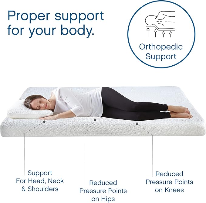 Cool Gel 6 Inch Queen Memory Foam Mattress Medium Firm, Memory Foam Mattress Queen Size Cooling, Made in the USA, 6" Depth with Pressure Relief, CertiPUR-US Certified No Fiberglass, CoolGel Bed