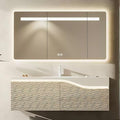 36in Elegant Modern Luxury Bathroom Vanity with Sink - Wall Mounted Solid Wood Cabinet & Smart LED Defogging Mirror | Single Sink Bathroom Cabinets