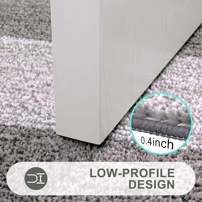Kitinjoy Indoor Outdoor Door Mat, 32x20 Non-Slip Absorbent Dirt Trapper, Low-Profile Washable Inside Entrance Front Floor Mat, Sturdy Soft Entry Doormats for Entryway, Light Grey