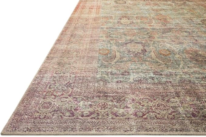 Loloi Amber Lewis Georgie Collection GER-03 Jade/Sunset 2'-6" x 12'-0", .19" Pile Height, Runner Rug