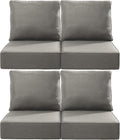 Luxury 24x24x6 Inch Outdoor Chair Cushions Set of 4 - Heavy Duty Water-Resistant Comfortable Cushion for Patio Furniture Set Dining Gliding Rocking Chairs Loveseat L-Shape Sofa - Grey