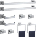 10-Pieces Brushed Nickel Bathroom Accessories Set, Stainless Steel Bathroom Hardware Set, Towel Racks for Bathroom Wall Mounted 24 Inch Bath Towel Bar Set.