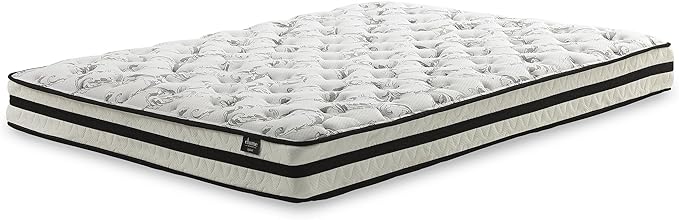 Signature Design by Ashley Full Size Chime 8 Inch Medium Firm Innerspring Mattress with Pressure Relief Quilt Foam, Fiberglass Free, Mattress In A Box