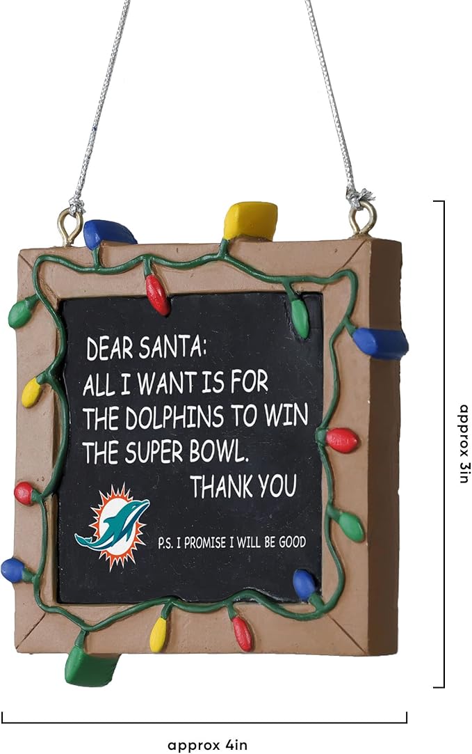 NFL Resin Holiday Christmas Chalkboard Sign Ornament