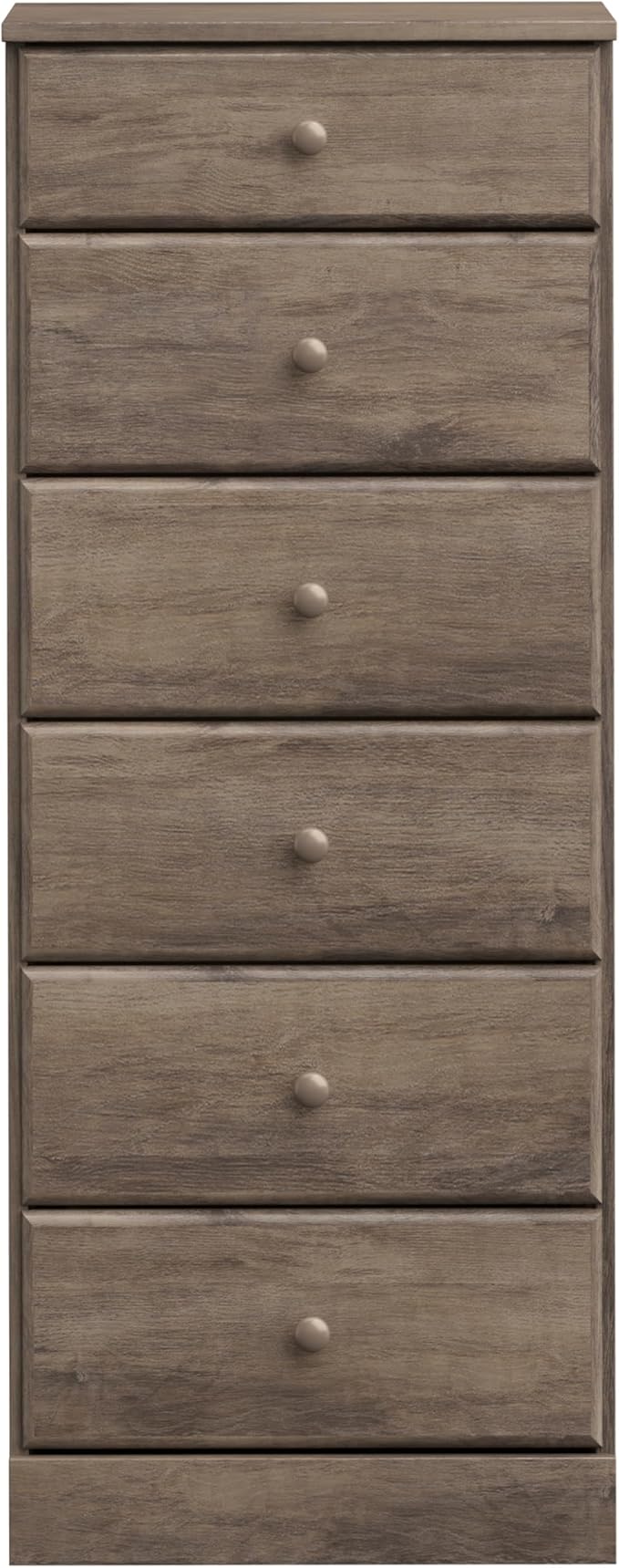 Prepac Astrid Tall Gray Dresser: 16.5"D x 19.75"W x 50"H, 6-Drawer Chest for Bedroom by Prepac - Perfect Chest of Drawers for Ample Storage, Drifted Gray