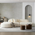 135.4" Oversized Curved Sofa, Modern Minimalist Comfy Sectional Couch, Upholsted Boucle Luxury Sofas Chaise, 6 Seater Modular Couches for Living Room Home Office Apartment(Left Facing,Beige)