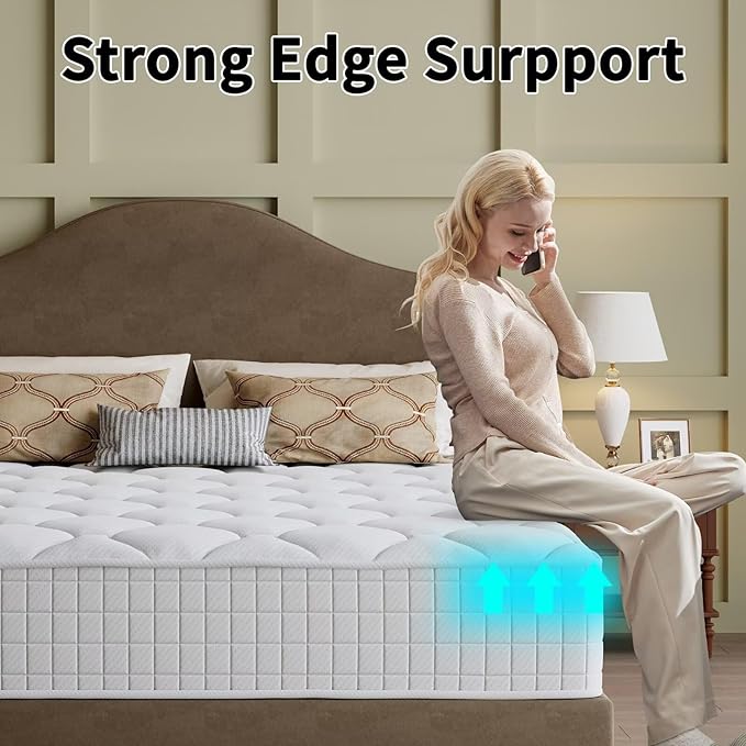 King Mattress, 14 Inch Hybrid Memory Foam Mattress in a Box, Cooling Gel for Pressure Relief & Back Pain Support, CertiPUR-US Certified, Medium Firm Bed, Fiberglass Free, Breathable Comfort Sleep