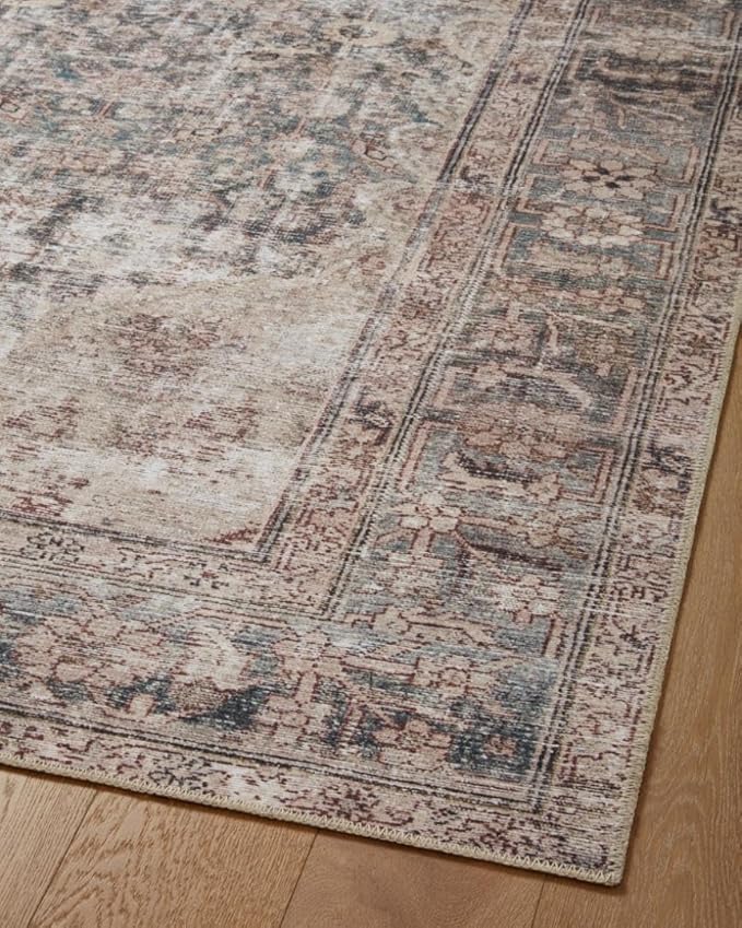 Loloi Amber Lewis Georgie Collection GER-08 Lagoon/Beige 5'-0" x 7'-6", .19" Pile Height, Area Rug