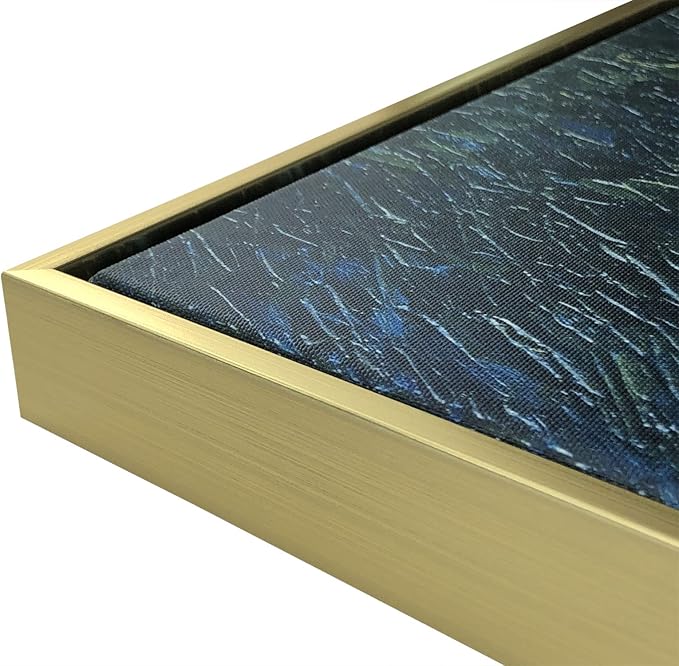 Wieco Art Framed Art Canvas Prints of Starry Night Over The Rhone Canvas Prints Wall Art by Van Gogh Paintings Reproduction Abstract Artwork for Living Room Wall Decor Golden Frame