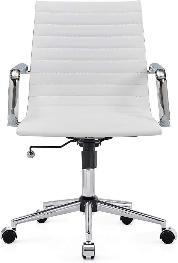 Chair, Desk Computer Chair ，with Armrests ，Ergonomic Office Chair for Home and Office, 17.32 x 22.83 x 35.43 inches, Multiple Colors (White)