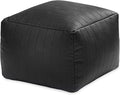 Anji Mountain 100% Handmade & Handcrafted Comfortable Home Décor Pouf Ottoman Footrest for Living Room, Bedroom, Nursery, Kidsroom, Patio Furniture - (22" x 22" x 16" - Black)