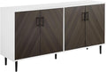 Walker Edison Fehr Modern 4 Door Bookmatch Buffet, 58 Inch, Ash Brown