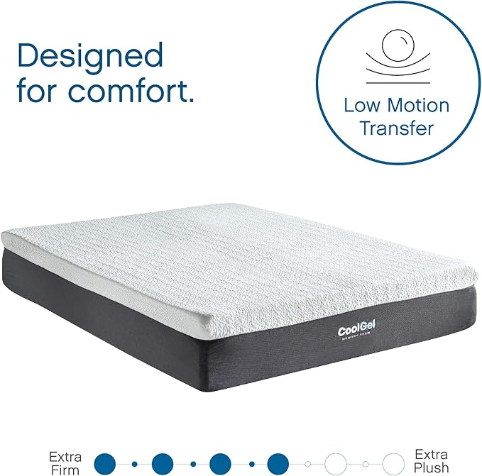 Cool Gel 12 Inch Twin Size Mattresses Memory Foam Medium Firm, Twin Memory Foam Mattress Cooling, Made in the USA, 12" Depth with Pressure Relief, CertiPUR-US Certified No Fiberglass, CoolGel Bed