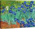 Wieco Art Irises Canvas Print Wall Art by Van Gogh Famous Flowers Oil Paintings Reproduction Large Gallery Wrapped Floral Pictures Flowers Giclee Artwork for Dining Room Home Office Decorations