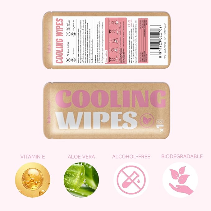 Cooling Body Wipes, Individually Wrapped Biodegradable Shower Wipes, Cooling Towels for the Gym, Workout, Hiking, Travel, and Sport, Oversized and Extra-Thick (1, Strawberry)