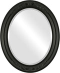 OVALCREST Oval Beveled Wall Mirror for Home Decor - Florence Style - Matte Black - 28" x 22"