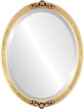 OVALCREST Oval Beveled Wall Mirror for Home Decor - Athena Style - Gold Leaf - 26" x 20" Outside Dimensions