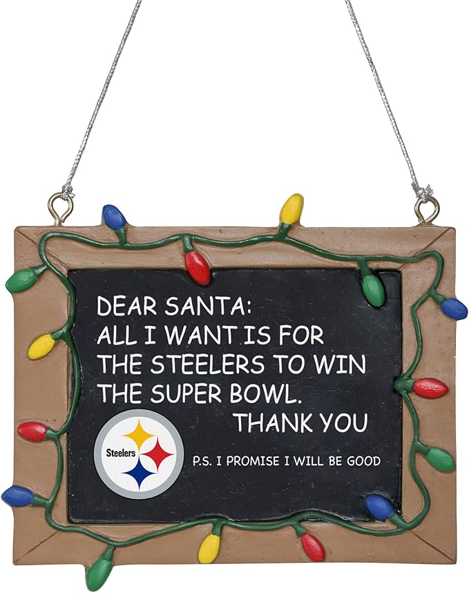 NFL Resin Holiday Christmas Chalkboard Sign Ornament