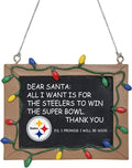 NFL Resin Holiday Christmas Chalkboard Sign Ornament
