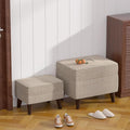 Foot Rests with Adjustable Cover, BOGO, Storage Ottoman Dorm, Footstool & Sitting Stool, Ottoman Foot Stool Set for Living Room, Bedroom, Dorm, Beige