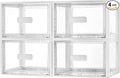 Vtopmart 4 Pack 18QT White Stackable Storage Drawers,Easily Assemble Acrylic Closet Organizers,Plastic Storage Bins for Bathroom,Cabinet,Kitchen Pantry,Under Sink Organization