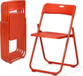 Karl home 6 Pcs Folding Chair, 300LBS Lightweight Foldable Plastic Chair, Reinforced Metal Frame Easy to Fold & Store for Indoor & Outdoor, Wedding, Party, Meeting Room, Patio and Garden, Orange