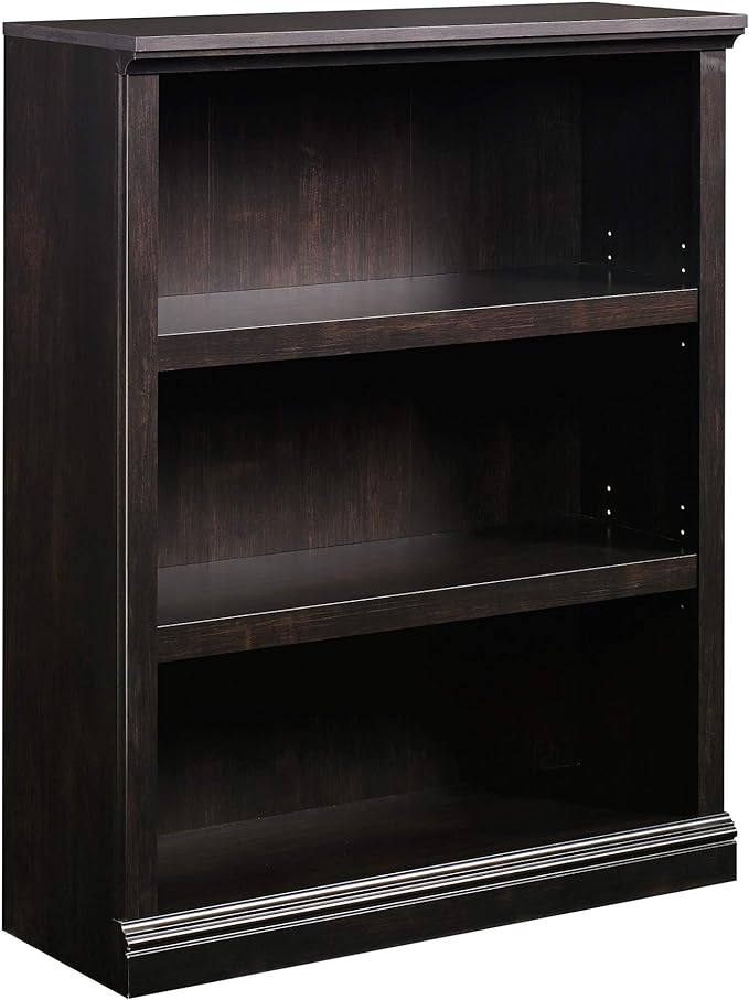Sauder 3 Tier Book Shelf Wooden Bookcase Multipurpose Bookshelf for Home Office, Living Room, in Estate Black