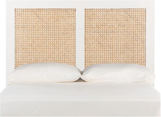 SAFAVIEH Home Collection Vienna White Wash Cane Twin Headboard Platform, Single (HBD8004C-T)