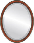 OVALCREST Oval Beveled Wall Mirror for Home Decor - Toronto Style - Vintage Walnut - 26" x 20"