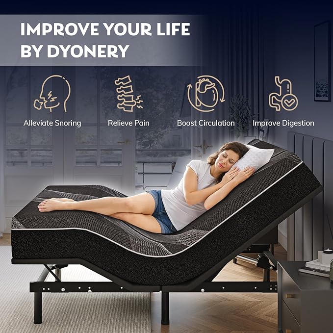 Split King Adjustable Bed Frame with 12 inch Gel Memory Foam Mattress, CertiPUR-US Certified Fiberglass Free, Zero Gravity & Wireless Remote, Head & Foot Incline, 80"×76"