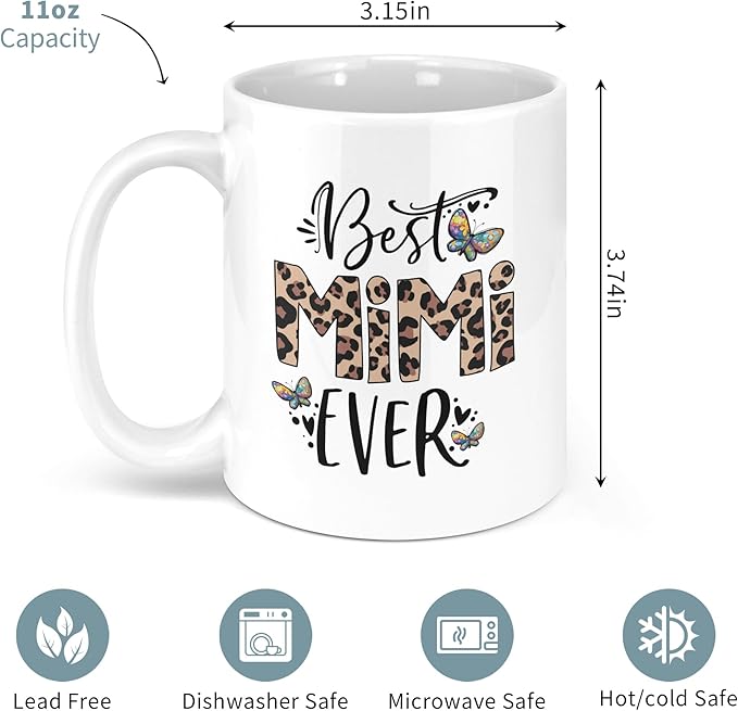 Mimi Christmas Gifts for Grandma 11oz Mug, Mothers Day Gifts for Mimi, Mimis Birthday Gift from Grandkids, Mimis Coffee Mugs for Women