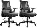 CLATINA 500lbs Big and Tall Office Chair Heavy Duty Mesh Ergonomic Computer Chairs with Adjustable Lumbar Support and Wide Comfy Seat for Home Office Conference Heavy People, Black(2 Pack)