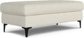 SIMPLIHOME Ava Large Rectangular Ottoman in 100% Recycled Polyester Tightly Woven Performance Fabric, Cream, 48-inches Wide, Multipurpose Table or Footrest Ottoman, Assembled, For Living Room