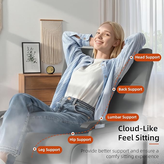 Modular Cloud Sectional Couches for Living Room, Faux Leather Loveseat & Accent Chairs Set of 2, Upholstered Sectional Sofa Set for Office, Gray