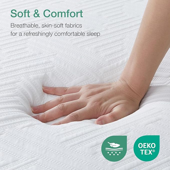 Novilla Twin Mattress,10 Inch Gel Memory Foam Mattress for Suppotive &Pressure Relieving, Medium Firm Feel in a Box,Bliss