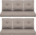 Patio Chair Cushions 6 Packs - Outside High Back Thick Water-Resistant Cushion 22x24 with Zipper Cover for Outdoor Glider Rocking Chairs Loveseat 3-Seater Couch Sofa – Grey/Buckle