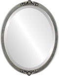 OVALCREST Oval Beveled Wall Mirror for Home Decor - Athena Style - Silver Leaf with Black Antique - 26" x 20" Outside Dimensions