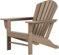 Costaelm Outdoor Adirondack Chair, HDPE Patio Chair, Weather Resistant Lawn Firepit Outside Chairs for Porch, Poolside, Garden, Backyard Deck, Weathered Wood