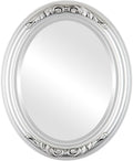 OVALCREST Oval Beveled Wall Mirror for Home Decor - Florence Style - Silver Spray - 28" x 24"