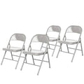 OEF Furnishings OEF900 Series Premium Lightweight All-Steel Folding Chairs (4-Pack, Gray)