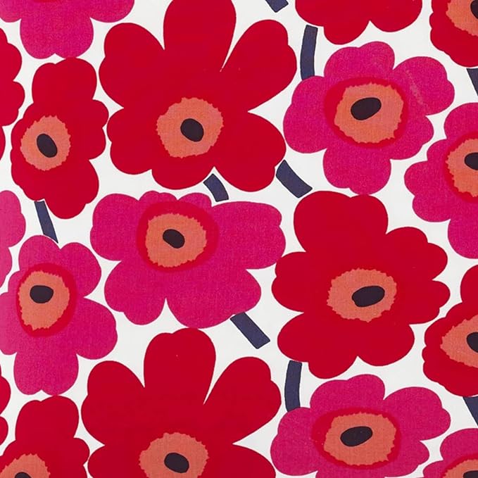 Marimekko - Queen Comforter Set, Cotton Bedding with Matching Shams, Lightweight Home Decor for All Seasons (Unikko Red, Queen)